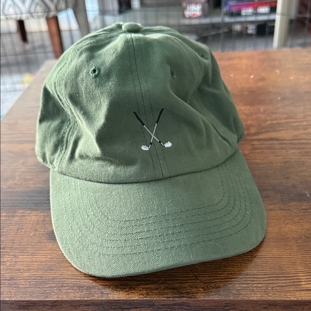 Green Baseball Cap with Embroidered Design